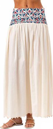 Sundays Gwen Floral Embroidery Skirt In Whisper White