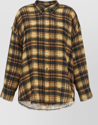 R13 checked oversized cotton shirt jacket