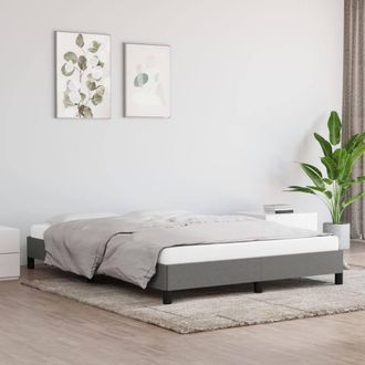 Berkfield Home Bed Frame Dark Grey 135x190 cm Double Fabric