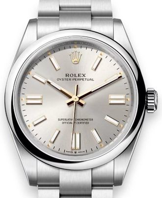 Rolex Oyster Perpetual Automatic Chronometer Silver Dial Mens Watch M134300-0001