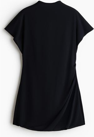 H&M Draped Turtleneck Dress in Black at Nordstrom, Size X-Small