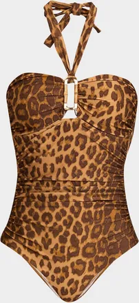 Zimmermann Mahon Bamboo Leopard One-Piece Swimsuit