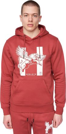 Henleys Heren Curveball Hoodie (Diep rood)