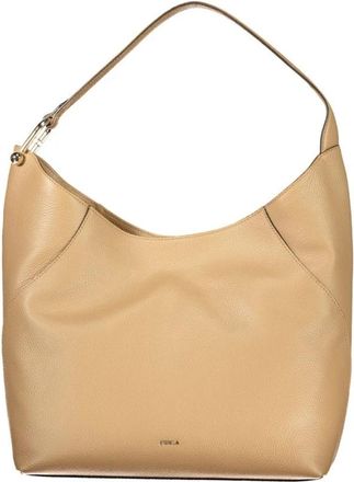 Furla Lara Schoudertas - Dames - Schoudertassen - Beige - ONE Size - Leer - Tassen