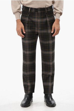 Fendi Pantaloni in Lana a Quadri a 1 Pince taglia 46