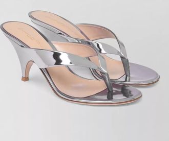 Gianvito Rossi sofia thong metallic leather heel sandals