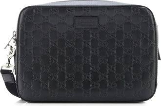 Gucci Guccissima leren clutch met polsband - Zwart