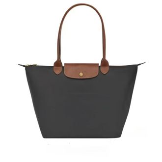 Generic Multipurpose Tote Bag: Foldable Soft Nylon, 3 Sizes, Stylish Water-Resistant Designer Handbag for Work, Travel, Gym (Classic Gun Ash,Medium)