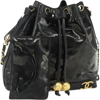 Chanel Pre-owned Bucket Bags, female, Black, Size: ONE SIZE Pre-owned Vintage Bucket Shoulder Bag