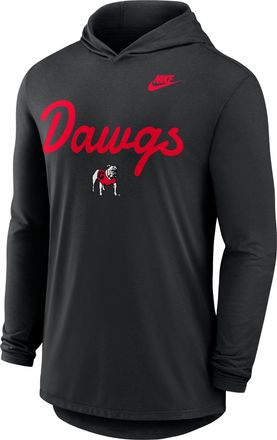 Nike Georgia Legacy Nike Mens Dri-FIT College Long-Sleeve Hooded Top in Black | 01NB00AUGV-L4T