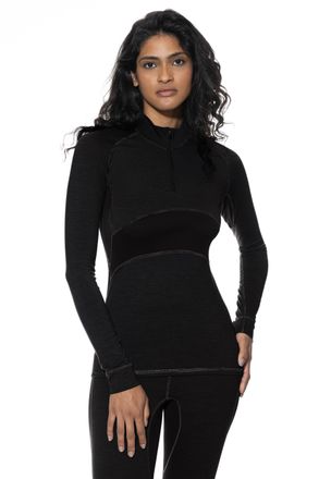 Mey Funktionsshirt MEY Prfrmnc+, Damen, Gr. XXL, schwarz, Obermaterial: 48% Schurwolle, 48% Polyester, 4% Elasthan, k&ouml;rpernah h&uuml;ftbedeckend, Rundhals, Shi