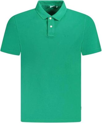 Pepe Jeans London Tops, Heren, Groen, S, Katoen, Poloshirt met korte mouwen