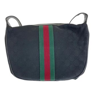 Gucci Pre-owned Shoulder Bags, female, Black, Size: ONE SIZE Pre-owned Canvas Crossbody Bag