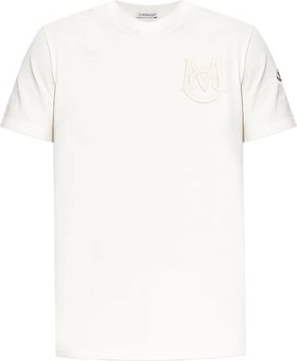 Moncler T-shirt con applicazione logo - Bianco