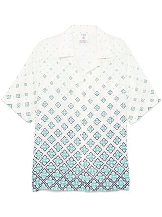 Casablanca monogram-print shirt - men - Linen/Flax - L - White