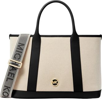 Michael Kors Beige Satchel Handtas voor Vrouwen - Dames - Shoppers - Beige - ONE Size - Katoen - Tassen