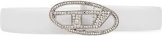 Diesel Belt B-1Dr Strass - Dames - Riemen - Wit - 85 CM - Leer - Accessoires