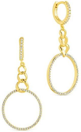 Sterling Forever Rosaline Cubic Zirconia Floating Ring Dangle Drop Earrings in Gold at Nordstrom Rack