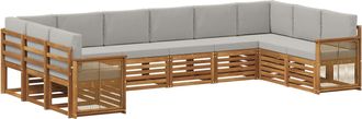 vidaXL Conjunto De Sof&aacute;s De Exterior 7 Uds. Natural Y Gris Claro Vidaxl