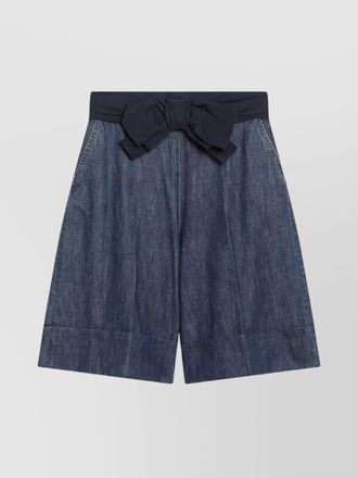 Valentino denim bermuda shorts with oversized bow