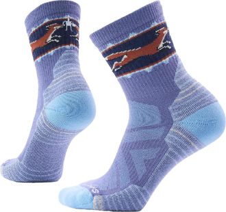 Smartwool Womens Performance Hike Light Cushion Fox Meadow Mid Crew Socks Blue S
