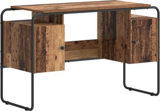 vidaXL Escritorio Con Almacenamiento Madera Envejecida Vidaxl