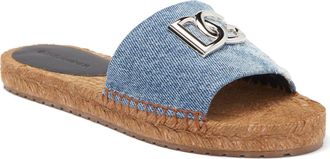Dolce & Gabbana Denim Patchwork Slide Sandal in Denim Blue at Nordstrom, Size 10Us