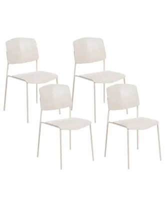 Beliani Set Di 2 Sedie In Plastica Design Moderno Per Sala Da Pranzo Beige Astoria