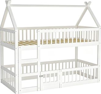 Habitat et Jardin Litera Tipo Caba&ntilde;a De Madera Con Escalera <> - 90 X 190 Cm - Blanco