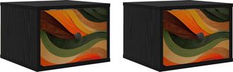 vidaXL Mesita De Noche De Pared Bonn 2 Uds. Roble Negro Vidaxl