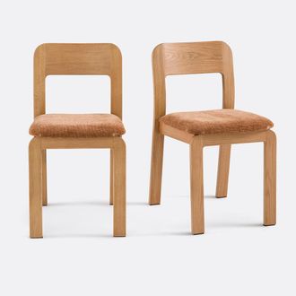 La Redoute Interieurs Set van 2 massief eiken gestoffeerde stoelen Talet