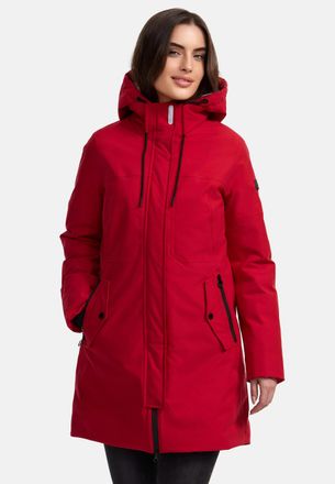 Manisa Wintermantel MANISA, Damen, Gr. 42, rot, Obermaterial: 100% Polyester. Futter: 100% Polyamid. Wattierung: 100% Polyester, unifarben, regular fit lang,