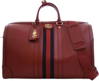 Gucci Borsone Savoy grande in pelle di vitello con decorazione Web 2000-2025 - Rosso