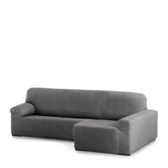Eysa Funda de sof&aacute; chaise longue el&aacute;stica derecha gris oscuro 250 - 360 cm