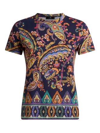 Etro floral paisley medallion-motif T-shirt - Purple