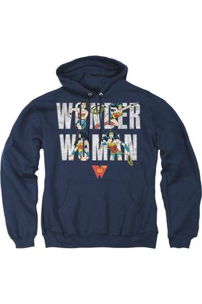 Gildan Wonder Woman Ww 80th Illustrated Type Adult Pull Over Hoodie / Hooded Sweatshirt