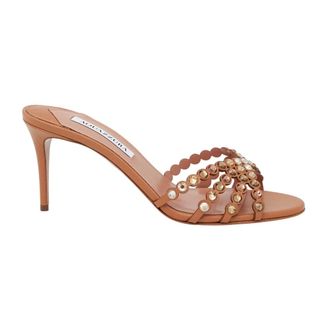 Aquazzura Heeled Mules, female, Brown, Size: 9 1/2 US Tequila Sandal 75