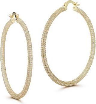 Chloe and Madison Large Pave Hoop Earrings in Gold at Nordstrom Rack