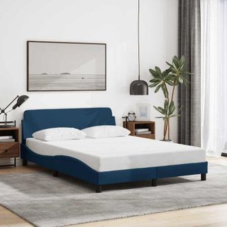 vidaXL vidaXL Giroletto con Testiera Dover Blu 140x190 cm Tessuto