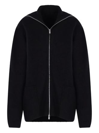 Yohji Yamamoto full-zip cardigan - women - Wool - 2 - Black