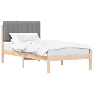 vidaXL Estructura De Cama Con Cabecera Tapizada Gris Natural Y Claro Vidaxl