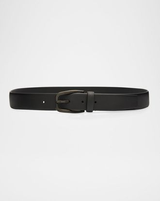 Ermenegildo Zegna Men & apos;s Smooth Calfskin Belt