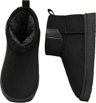 Generic NYSBH Winter Padded and Thick Mens Cotton Shoes, Anti-slip, Wear-resistant Warm Snow Boots, Matte Leather Casual Boots