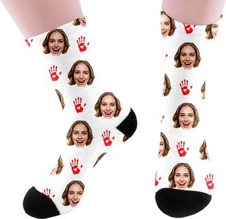 Generic Personalised Socks with Photo Fashion Funny Custom Face Socks Personalised Sock with Dog Pet and Heart Picture Unisex Print Crew Sock Valentines Day G