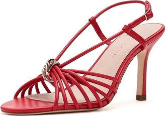Loeffler Randall Mareka Strappy Heel with Hardware Womens Shoes Red : 10.5 B - Medium, Leather