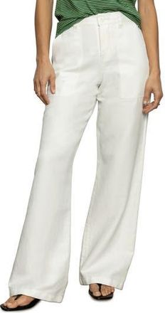 Sanctuary Wide Leg Linen Blend Pants in Bleached White at Nordstrom Rack, Size 26