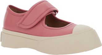 Marni Womens Pink Leather Sandals With Touch-Strap Closure Calf Trainers Sneaker