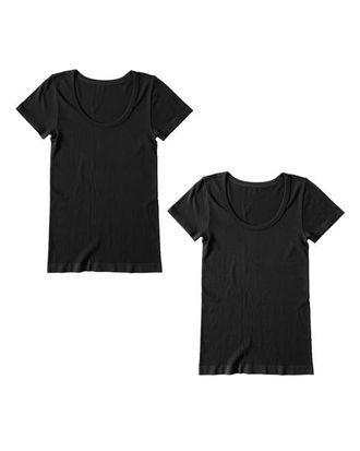 Ingrid & Isabel Seamless Maternity Rib Short Sleeve Crew Tee 2 Pack Bundle in Black/black at Nordstrom, Size X-Small
