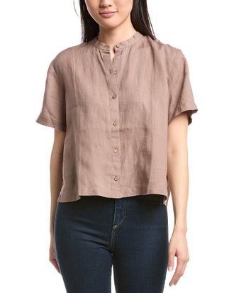 Eileen Fisher Eileen Fisher Mandarin Collar Linen Shirt