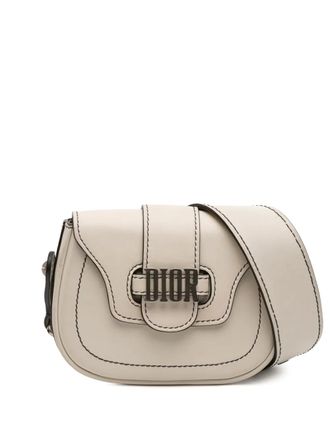 Dior 2017 Mini Leather D Fence Saddle Bag crossbody bag - women - Calf Leather - One Size - White